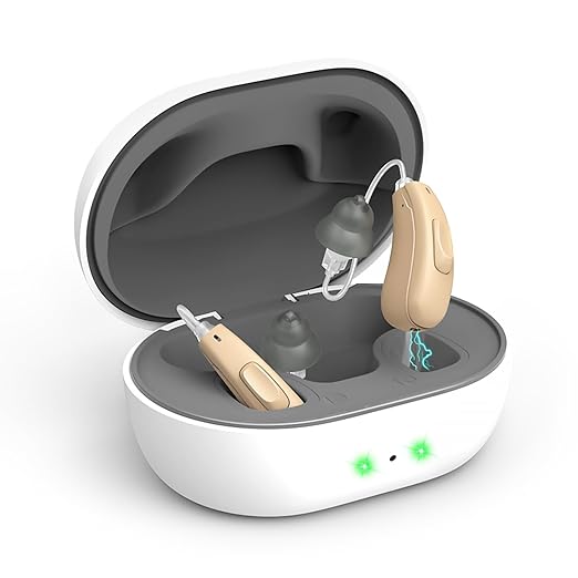 LH11 Plus TrueSound16-Channel Rechargeable Hearing Aids for Seniors，Waterproof OTC Hearing Device with AI Noise Cancellation & Magnetic Charging Case