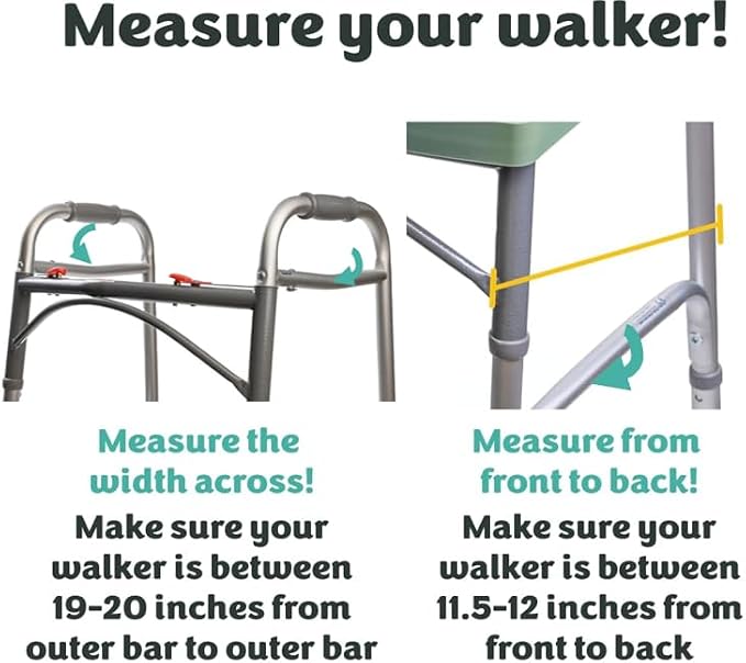 Sigo Green Walker Tray for Rolling Folding Walker, Tray Table with Cup Holder for Standard Walkers Seniors, Detachable Non Slip TV Accessories Basket Holding Plate Cups Clip On Small Bag Carrier