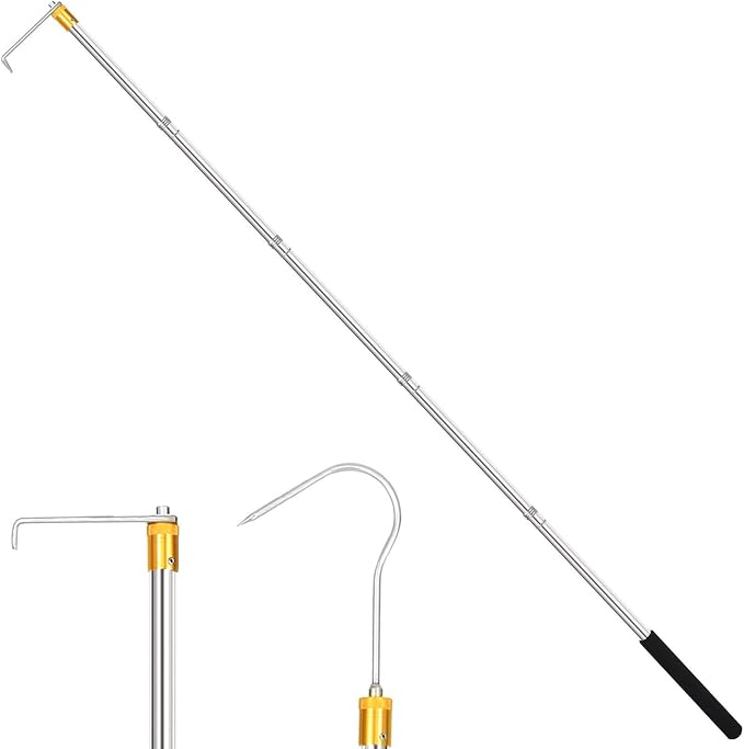 Truck Cargo Retriever Heavy Duty, Cargo Grabber Truck Cargo Retriever29-74 | Versatile Heavy-Duty Pickup Truck Bed Hook Bar, Comfort Foam Handle, Fits Pickup, RV, SUV (With Two Long Hooks)
