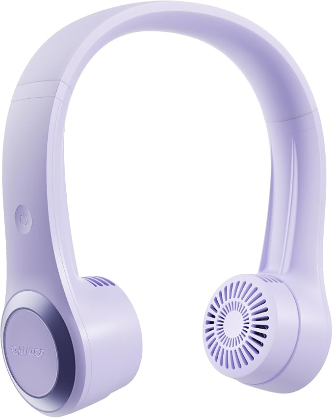 Gaiatop Portable Neck Fan, 4000mAh Rechargeable Hands Free Bladeless Mini Fans, 3 Speeds Air Outlet Can Rotate 70°, Free Adjustment Personal Wearable Cooling Fan Suitable for Travel Office Purple