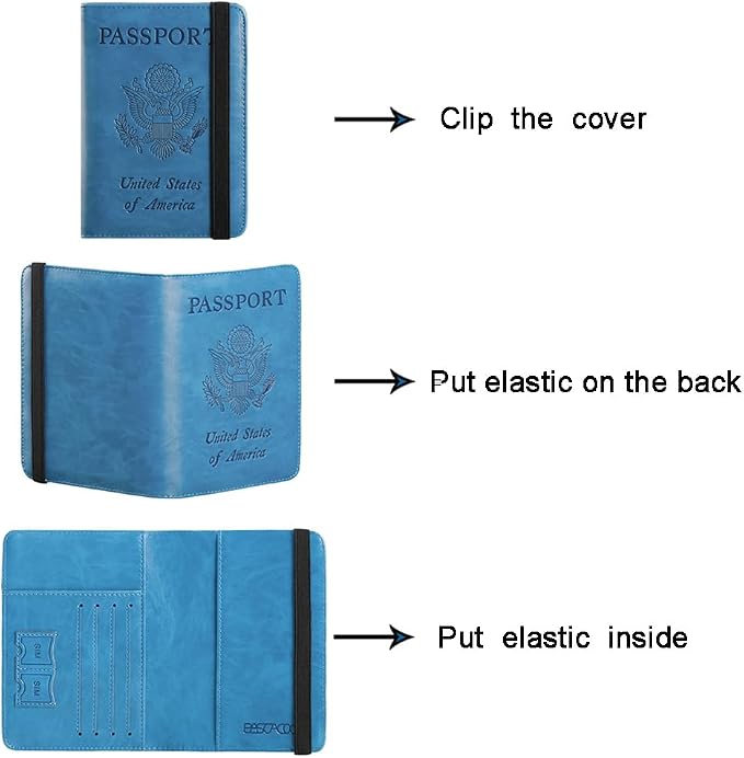 Passport Holder, Travel Essentials, Passport Cover, RFID Travel Wallet | Passport Wallet, Travel Accessories, RFID Blocking, Synthetic Leather Card Case, International Must Haves, For Women Men