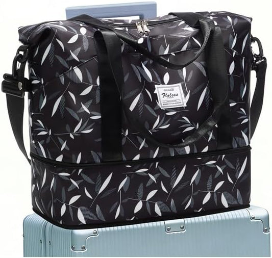 Travel Duffel Bag, Sports Tote Gym Bag, Shoulder Weekender Overnight Bag for Women