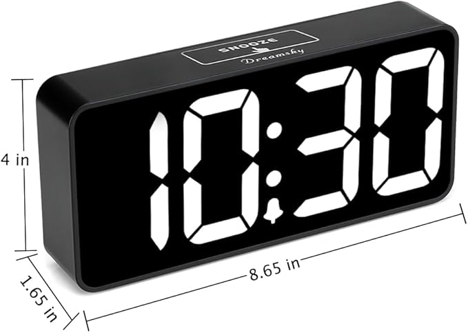 DreamSky Large Digital Alarm Clock Big Number for Seniors/Visually Impaired | 9 Inches Electric Clocks for Bedroom, Jumbo Display Fully Dimmable Brightness, USB Ports, Adjustable Alarm Volume