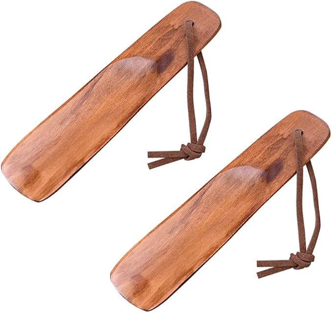 EXCEART 2 Pack Practical Shoehorns Convenient Shoe Lifters with Lanyard 6.10 Inch Plastic Shoe Horns for Easy Slip-on Household Shoehorns for Men Women Elderly