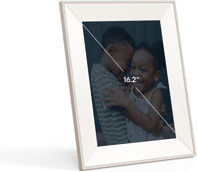 Aura 12" HD WiFi Digital Picture Frame – Free Unlimited Cloud Storage – Send Photos from Phone – No Subscription – Auto On/Off – Gift for Parents & Grandparents (White Mat, 12")