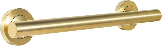 Lava Odoro Shower Grab Bar, Modern Stainless Steel Handicap Grab Bar for Bathtubs and Showers, Shower Safety Bar for Seniors Disabled, ADA-Compliant (Brushed Gold, 12 Inch)