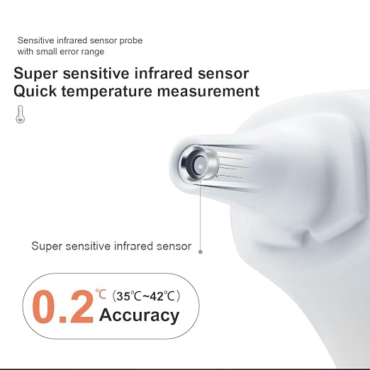 Berrcom 2-in-1 Infrared Forehead Ear Thermometer Medical All Ages | 1s fast reading digital thermometer with LED display & auto shut off, magnetic probe design for forehead and ear use