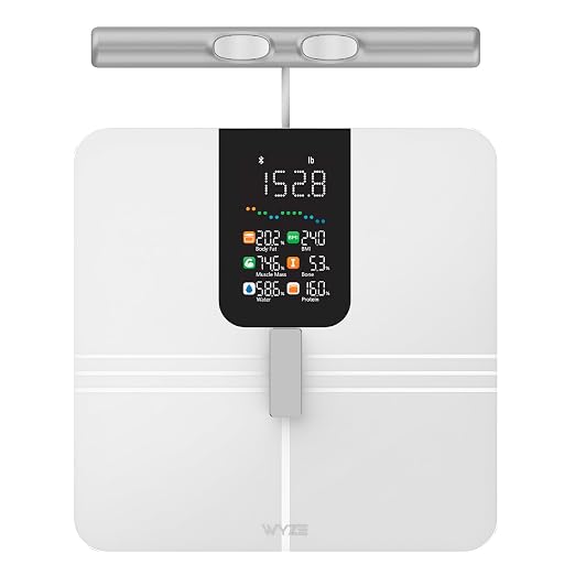 Wyze Smart Scale BodyScan with Handle, 8-Electrode Body Composition Scale for Body Weight, BMI, Body Fat, Muscle Mass, Segmental Analysis, 400 lbs, White