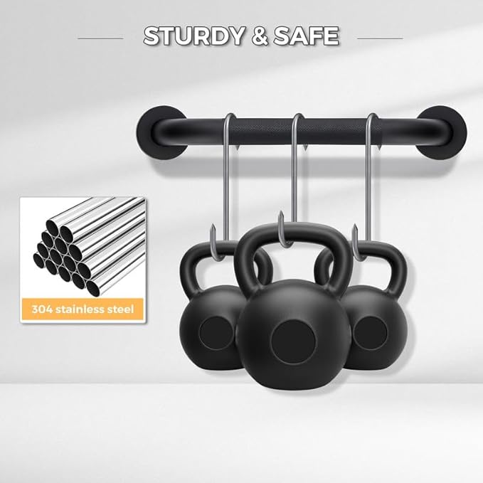 Grab Bars for Shower, 2 Pack 36-Inch Anti Slip Shower Handles for Elderly, Safety Shower Grab Bar, Stainless Steel Handicap Grab Bars for Bathroom (Black 1" Diameter)