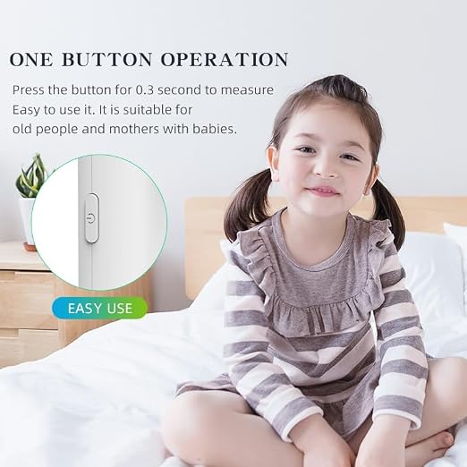 Rechargeable Medical Forehead Thermometer for Adults and Children Portable White Non-Contact Digital Thermometer with Fast 1-Second Touchless Reading White