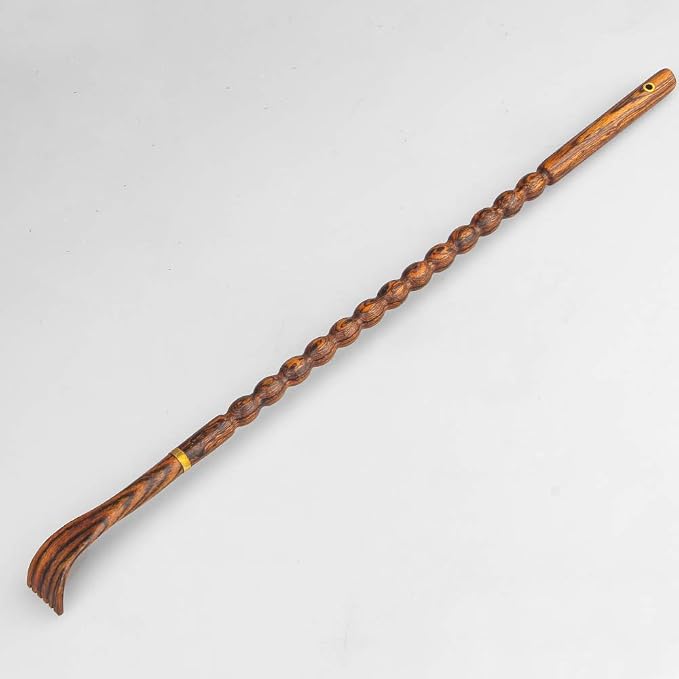 Tomorotec 100% Natural Bocote Wood Back Massager for Itching Relief, Long Sturdy Therapeutic Bamboo Back Scratchers, Body Relaxation Massager