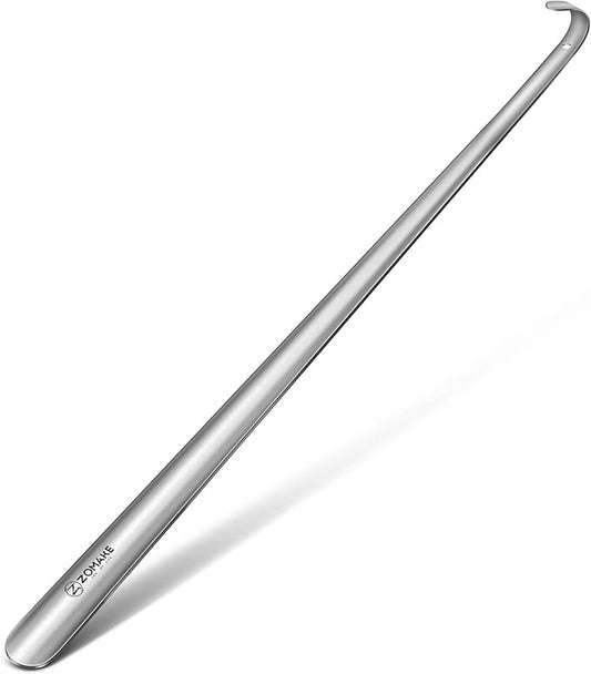ZOMAKE Extra Long Shoe Horn for Seniors Men,Metal Shoehorn Long handle for Boots,31.5'' Stainless Steel Shoe Spoon Helper
