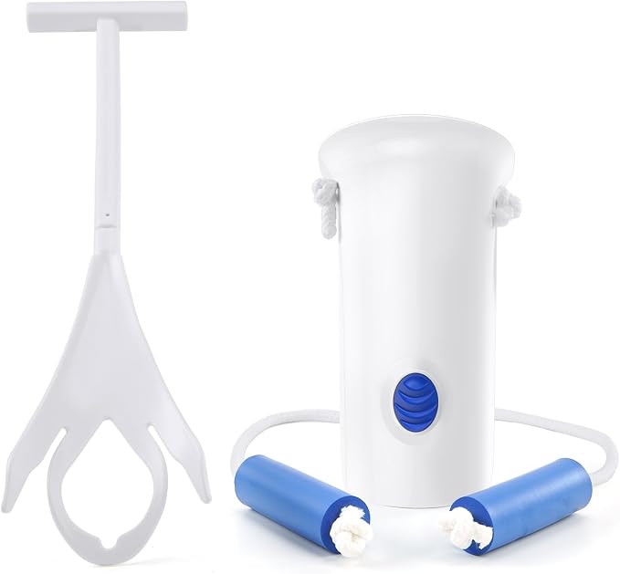 Jellas Sock Aid for Putting On Socks Kit,4.6 Inch Sock Helper for Seniors | Flexible Long Rope Design, Easy Put On Take Off Socks, Comfort Independence Helper, White
