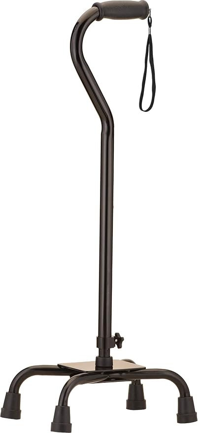 NOVA Medical Products Heavy Duty Quad Cane with Large Base, Black, 4.5 Pound (5710BK)