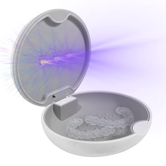 UVC Retainer Case, TARE Case, Compatible with Invisalign, UVC Mouth Guard Case, Dental Braces Case Slim Battery Powered, Aligner, Mouth Guard Case (White)