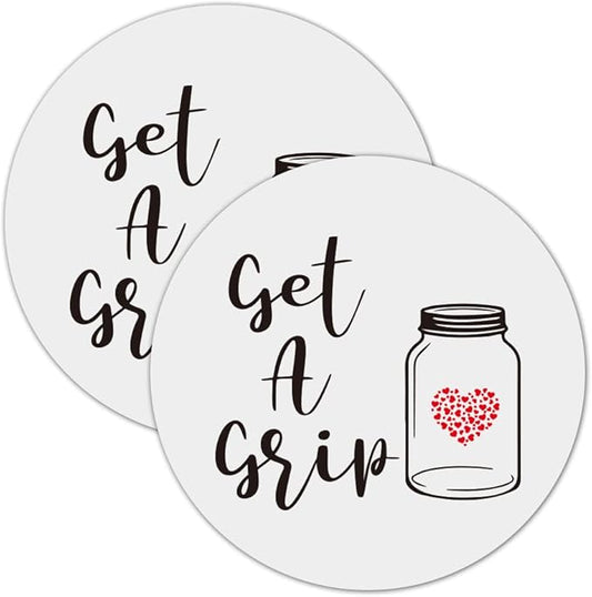 Silicone Jar Opener Gripper Pad, Jar Grippers for Opening Jars, Get A Grip Rubber Bottle Opener Gripper Pad, Round Multi-Purpose Non Slip Heat Insulation Bottle Lid Openers for Seniors Kids 2 Pieces
