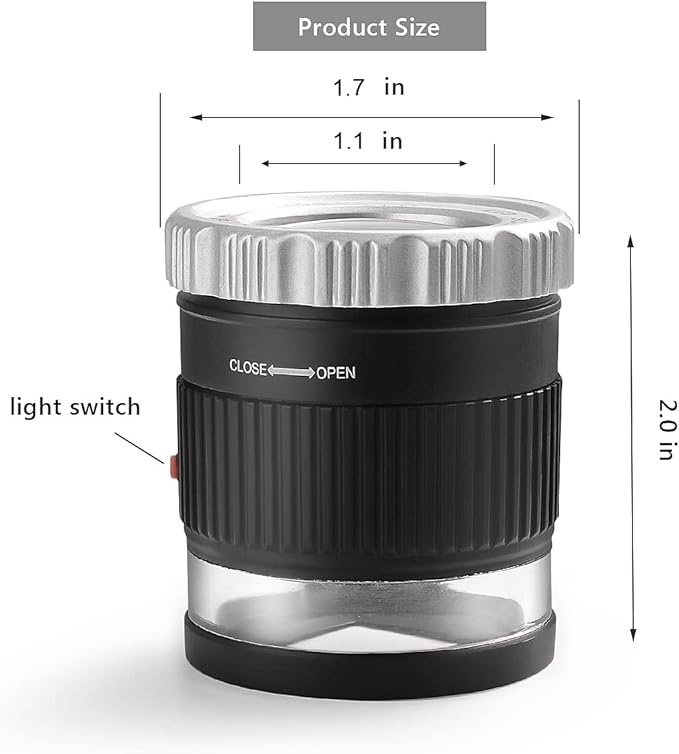 30X Loupe Magnifier Eye Loops Magnifying Glass Jewelry Coin Supplies | 30X,battery,6 lights,portable,adjustable,eye loupe,jewelry magnifier,currency,coin collection supplies,printers loupe