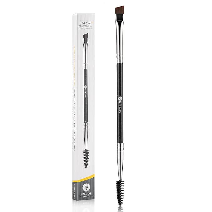 KINGMAS Eyebrow Brush Lashes Spoolie Duo Angled Eye Brow Brush | Eyelash Comb Tool for Lining and Shaping Brows or Lashes