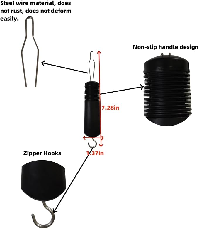 Button Hook Tool - Easy Dressing Aid for Elderly - Button Hook and Zipper Pull - Perfect for Those with Hand Difficulties (B)