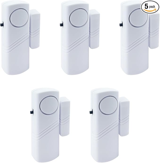 Door Window Alarm, 90dB Wireless Sensor Door Window Burglar Alarm for Home Security, Kids Safety and Office, Garage, Apartment, House, Easy Installation