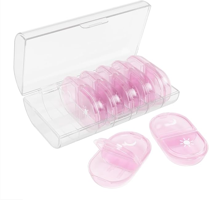 Ezy Dose Weekly (7-Day) AM/PM Pill Organizer, Large Medicine Planner, Pink | Daily Individual Vitamin & Supplement Medication Case, 2x a Day Removable Compartments with Case, Travel-Friendly, BPA-Free