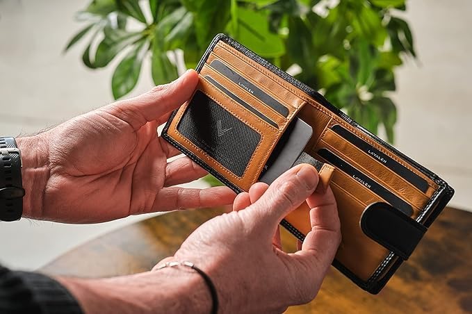 Soft Leather Wallet for Men, Genuine Bifold with Zipper Coin Pocket | Holds Bills, Credit Cards, Coins – RFID Blocking – Stylish, Durable & Practical Leather Wallet for Men