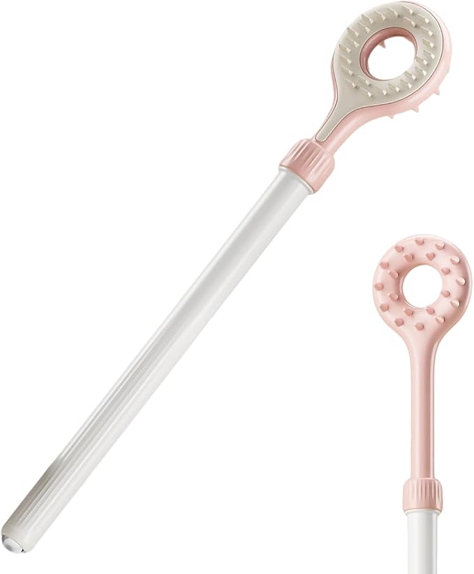 Back Scratcher for Adults | Back Itch Relieve | Donuts Extendable Scratcher for Men Women Portable and Lightweight Pink 18inch