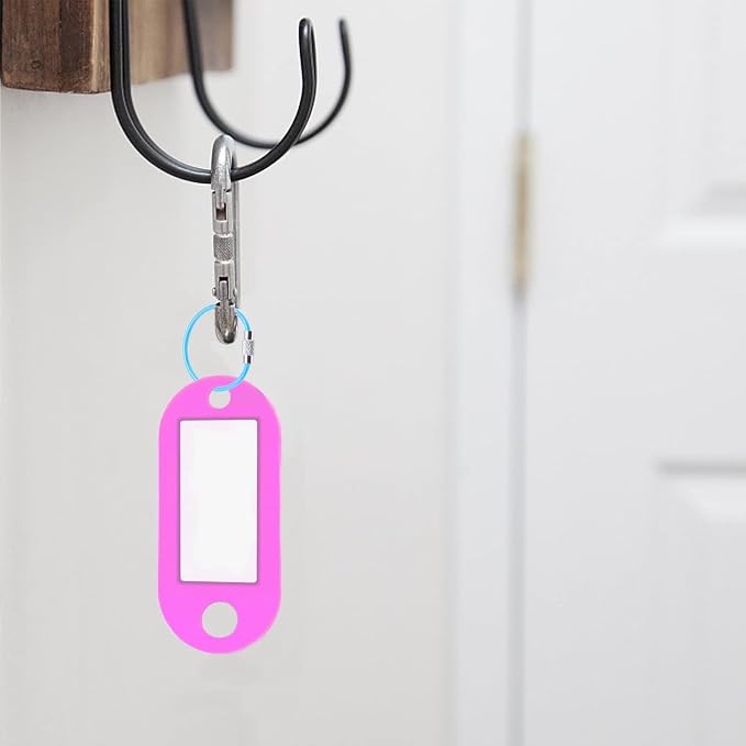 CooBigo 16 Pack Cable Key Ring 4 Inch Luggage Tag Loops Wire Key Chain Cable 2mm Key rings for Car Keys Wire Keychain Dog Tag Ring - Assorted Color