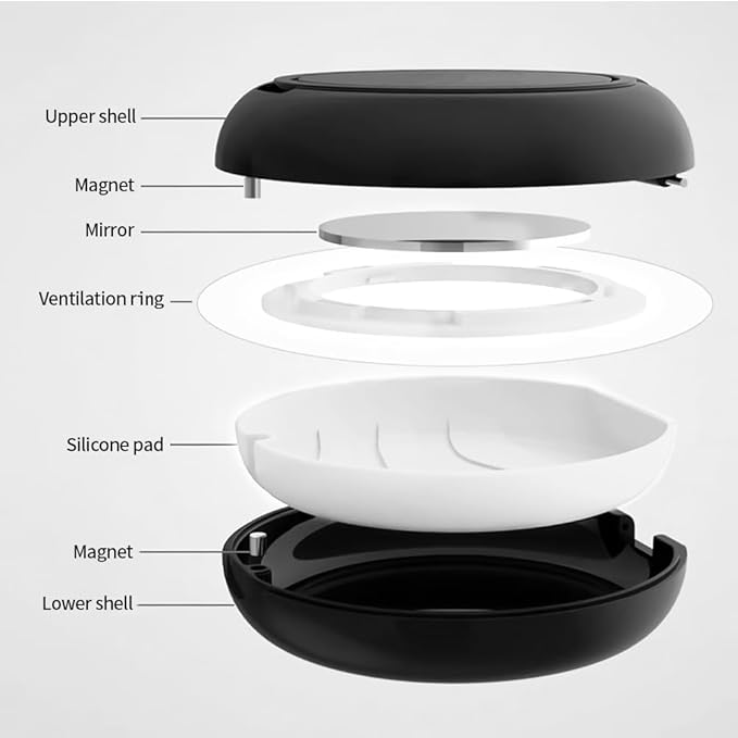 2pcs Retainer Case with Mirror and Vent Holes, Convenient and Cute Orthodontic Aligner Retainer Case for Travel, Give to Family Members, Friends and Colleagues