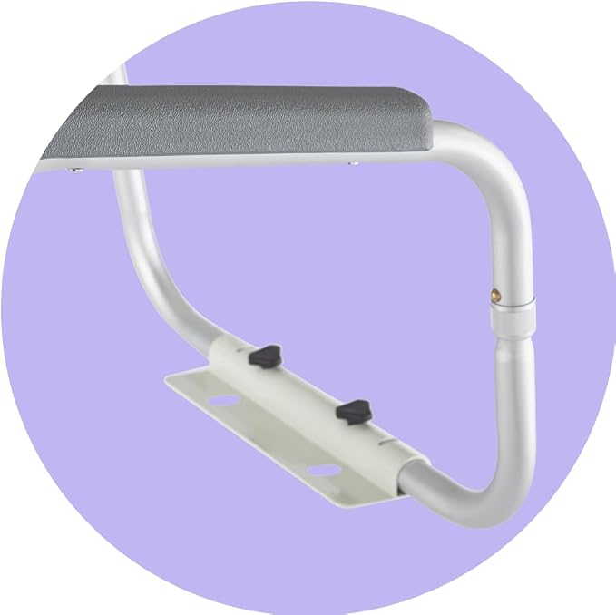 Medline Toilet Handle Safety Rail, Grab Bar for Bathroom, 26" to 31" Adjustable Height, 250-lb. Capacity, Aluminum