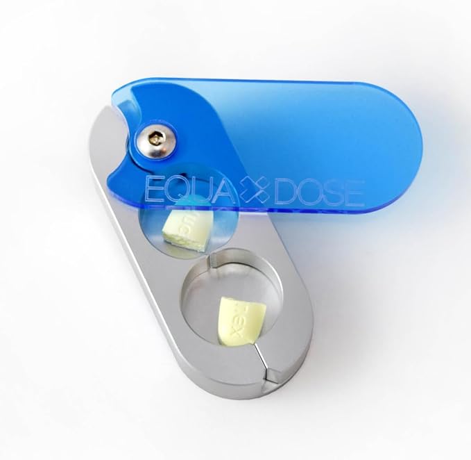 EQUADOSE Pill Splitter with Premium and Durable Aluminum Blades, Safely and Cleanly Cuts Small and Large Tablets, Vitamins, and Pills, Easy Tablet Divider for Accurate Medication Dosing