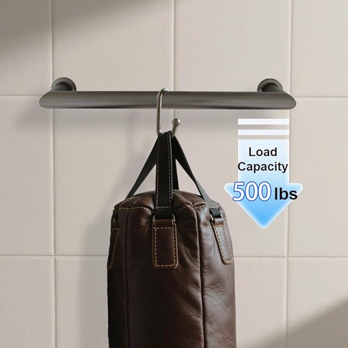 Handicap Grab Bars, Right Angle 2 Pack 18 Inch Shower Grab Bar for Seniors, 304 Stainless Steel ADA Grab Bars for Bathtubs and Showers, Safety Shower Handles for Elderly, Disabled (Polished Chrome)