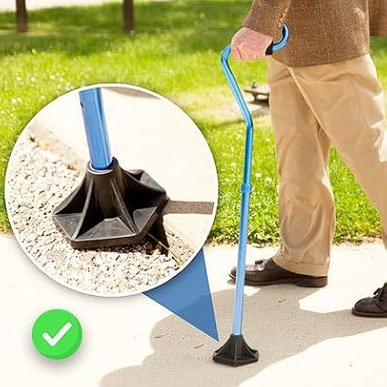 StrongArm Comfort Cane + Self Standing Lightweight Adjustable Walking Cane for Men & Women + Ergonomic Forearm Grip Stabilizes Wrist & Provides Extra Support & Stability (Self Standing Base)