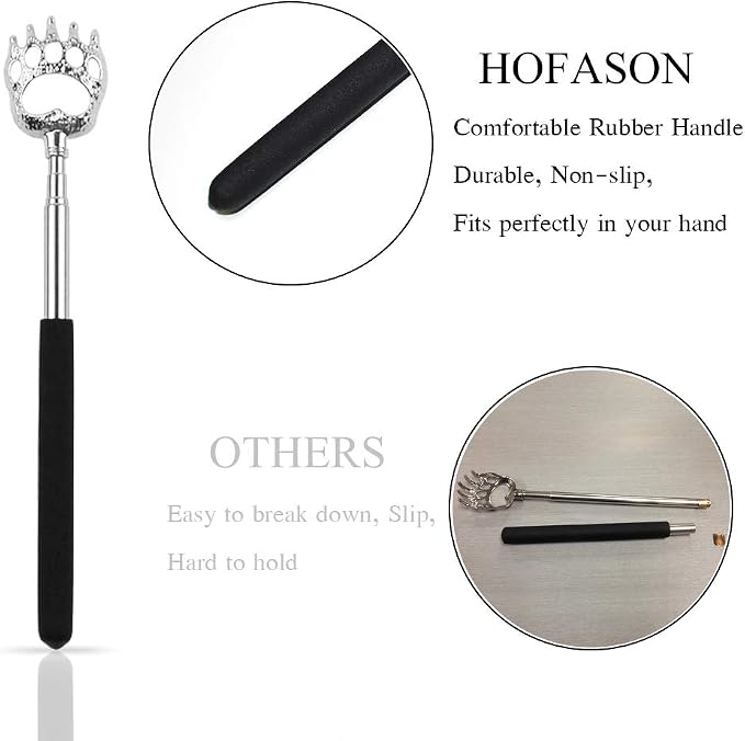 HOFASON Back Scratcher, Fathers Day Dad Gifts for Husband/Grandpa, Christmas Stocking Stuffers for Men/Women/Adults, Bear Claw Back Scratcher Portable Extendable, Novelty Idea Funny Men Small Gifts