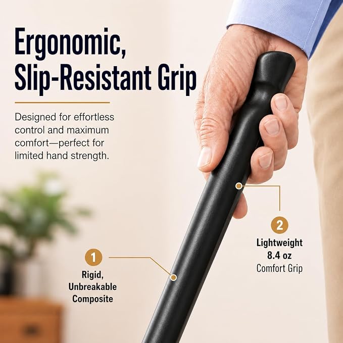Velette Extra Long Shoe Horn - 30 Inch Stainless Steel for Seniors | Extended Handle, Heavy Duty Metal, Standing Use, Fits Boots & Dress Footwear, Men and Women, Elderly, Tall