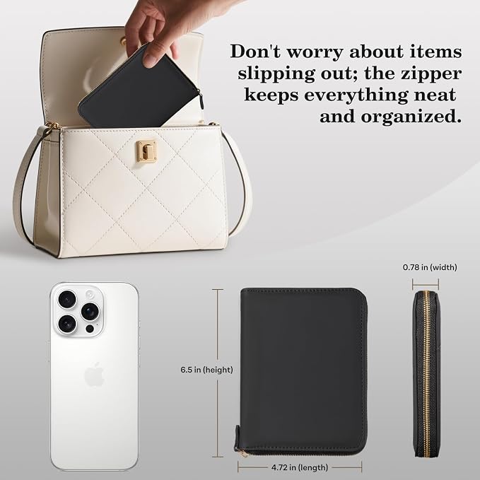 CoBak Passport Holder Cover with Safe Zipper Closure | Premium Passport Wallet for Travel, RFID Blocking Card Case, Waterproof Travel Accessories for Women