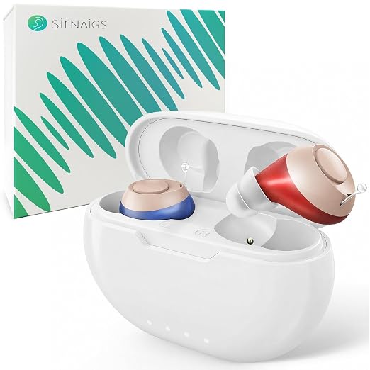Rechargeable OTC In-Ear Hearing Aids for Seniors, 100H Case | Lightweight rechargeable in-ear hearing aids with simple controls support clearer communication for seniors every day