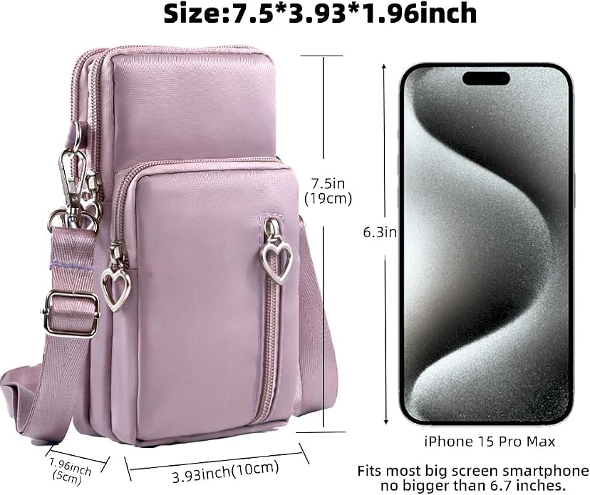 Small Crossbody Bag for Women - Mini Phone Purses with Crossbody Strap and Wallet - Nylon Arm Bag