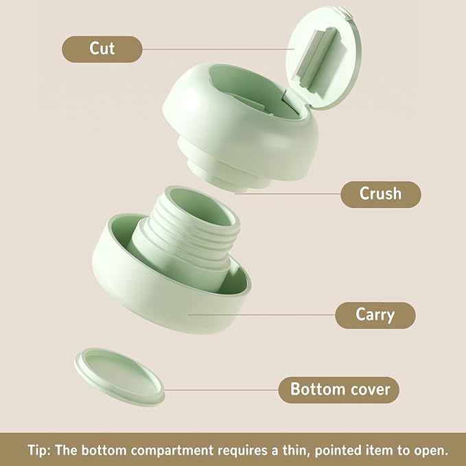 Pill Crusher Pill Splitter for Small Pills,Fine Powder,Grinder Fine Powder 3 in 1