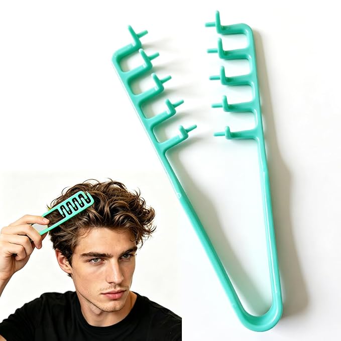Texture Comb Wide-Tooth Hair Styling Comb for Root Lift,Turquoise | Wide-Tooth Styling Comb Helps Create Natural Root Lift,Fluffy Volume,Textured Hairstyles for Daily Styling,Bangs,Flat Hair