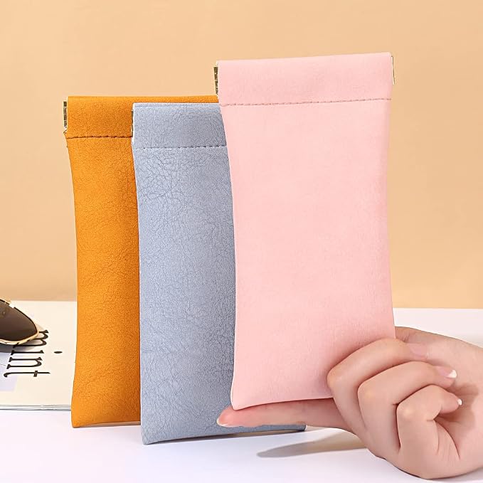 Glasses Case 4 Pack, Eyeglasses Case For Women men, PU Soft Glasses Sunglasses Case Portable Eyewear pouches