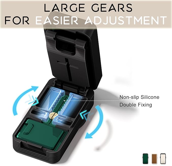 Pill Cutter - 1/4 & 1/2 Pill Splitter for Small Tiny Large Pills Professional | Hidden Blade & Sealed Storage | Adjustable & Cuts Multiple Tablets | Includes Cleaning Brush (Brown)