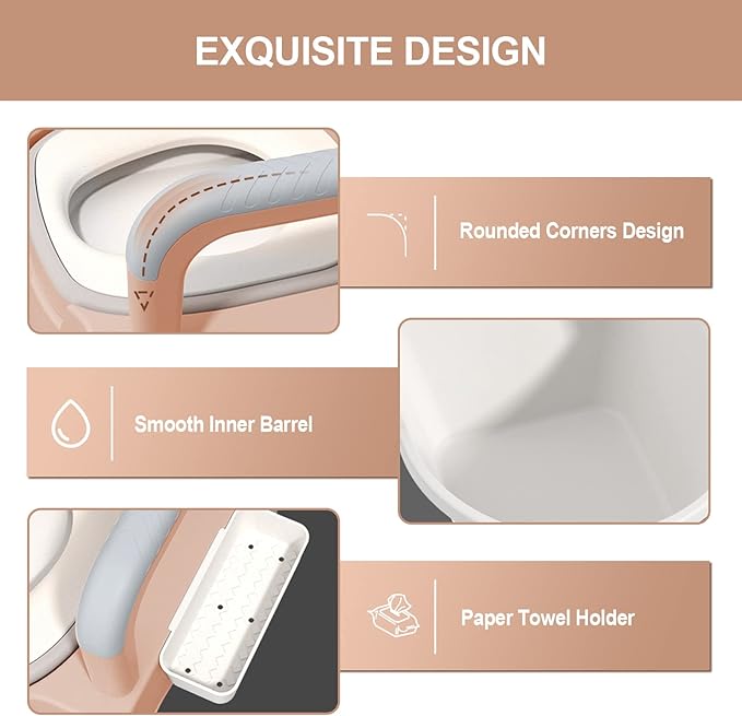 Bedside Commodes, 16" Toilet Chair Seat with Handles, Adjustable Mobile Portable Toilets, Anti-Slip and Anti-Rollover, Adult Potty Chair Load 660 Lb for Seniors Disabilities Elderly & Others