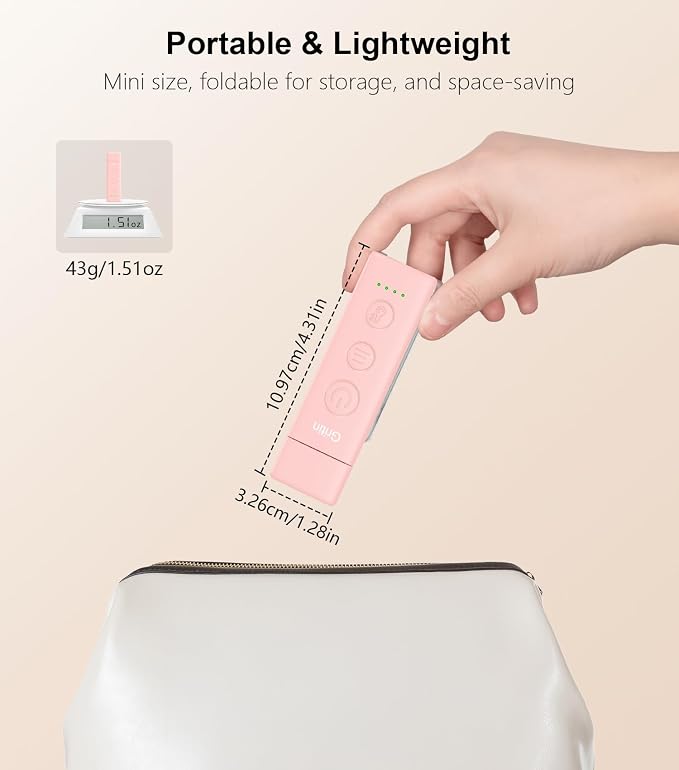 Gritin Book Light Rechargeable, Clip on LED Reading Light for Books in Bed | Eye Caring 3-Color & 5-Brightness, Stepless Dimming, Long Lasting, Compact Size Flexible Book Lamp for Bookworms-Pink