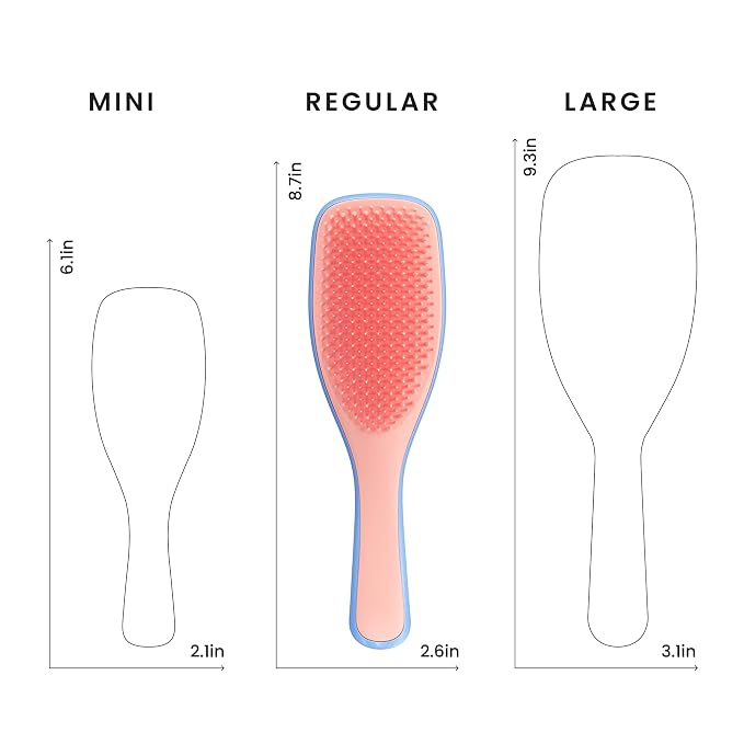 Tangle Teezer Ultimate Detangler Brush, Straight to Wavy, Apricot Blaze | Patented two-tier, regular-flex teeth reduce breakage & split ends on wet or dry hair; Shower-friendly hairbrush for all ages