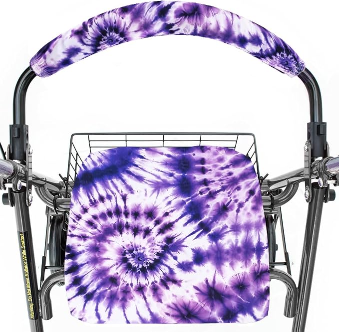 Top Glides Universal Rollator Walker Seat and Backrest Covers (Psychedelic Purple)