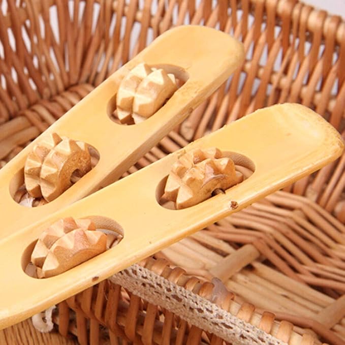 Dependable Industries inc. Essentials 2 Pack Bamboo Back Scratcher Massage Rollers Long Reach Therapeutic