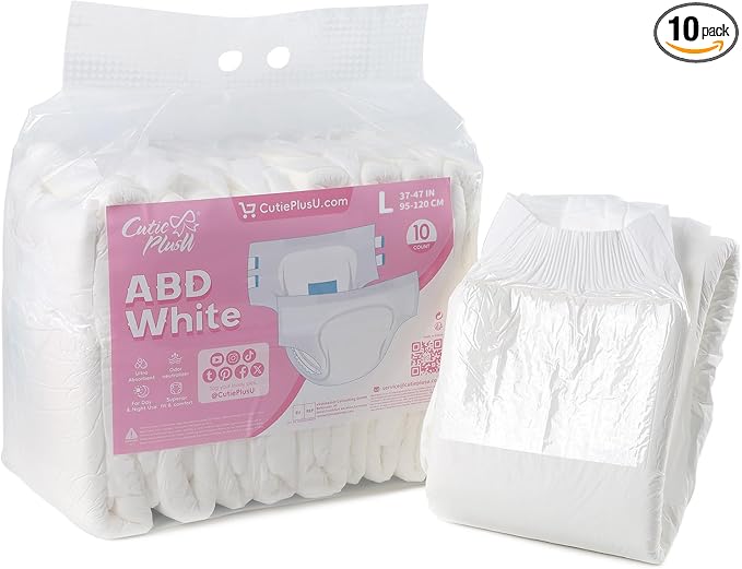 CutiePlusU Disposable Diaper 10 Pieces Protective Underwear White 36"-46"