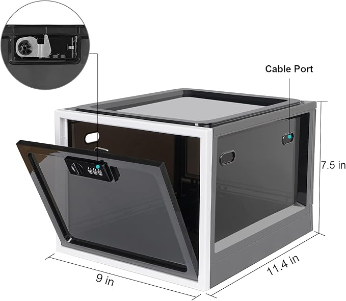 Medicine Lock Box, 2 Pack Medication Lockable Container for Refrigerator Food Safe Locking Box Tablet Phone for Kitchen Home School and Office Safety