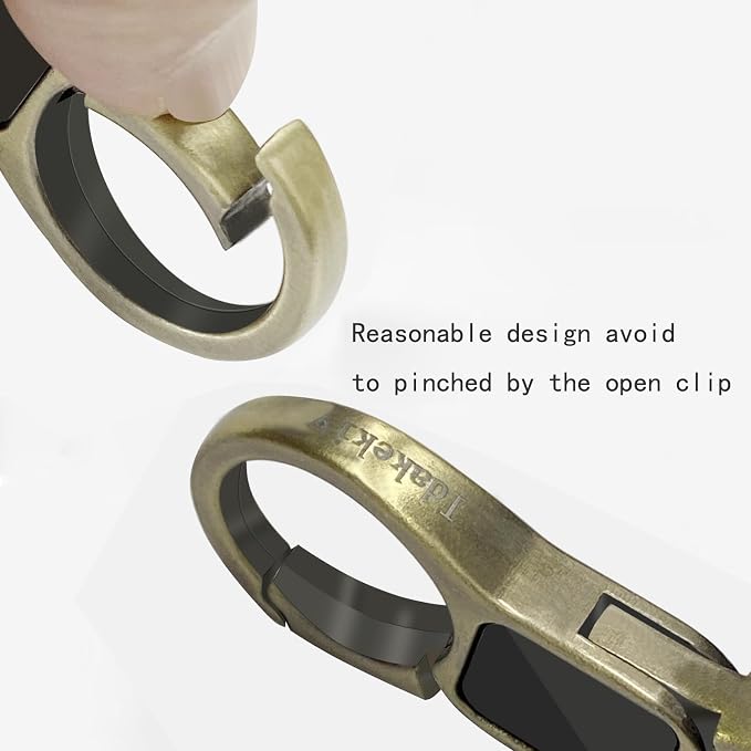 Idakekiy Key Chain Quick Release Spring with 4 Key Rings Heavy Duty Car Keychain Organizer for Men and Women